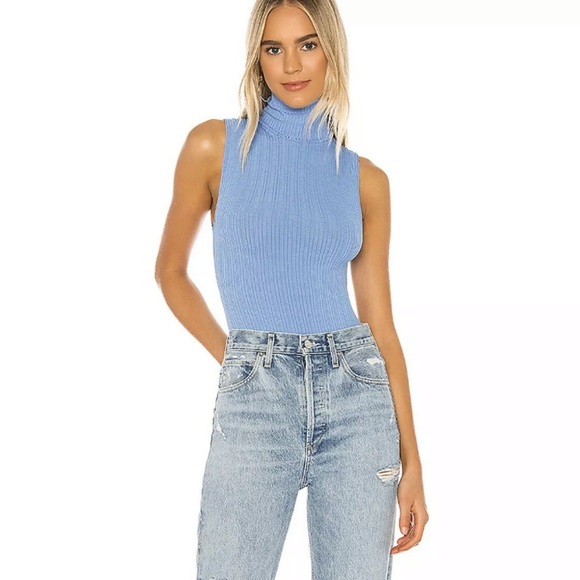 Free People Tops - Free People NWT Light Blue Turtleneck bodysuit S